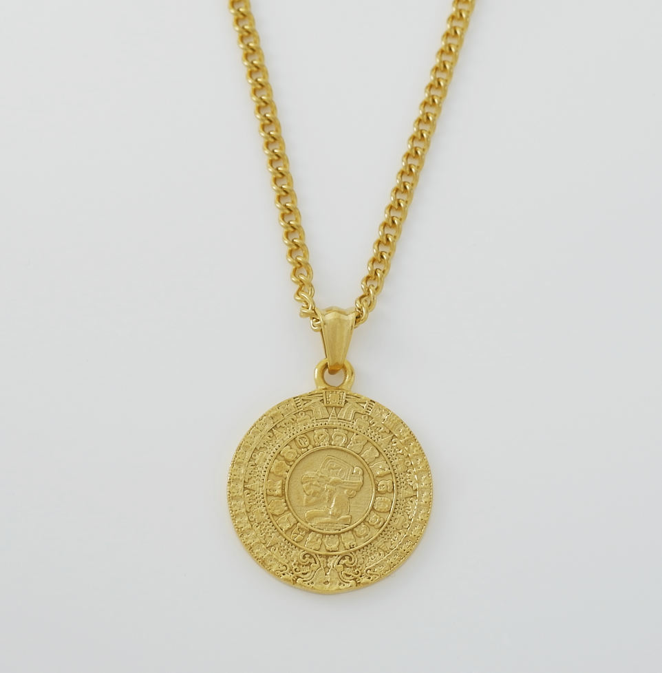 Mayan Calendar Medallion Necklace