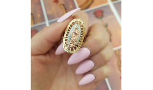 Virgin Mary gold plated ring. Latina jewelry, Mexican jewelery