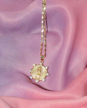 Virgen De Guadalupe  Medallion Necklace